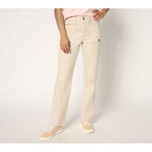 Maya J Women's Pants Sz 8 TripleLuxe Twill Front Cargo Pant White A680127